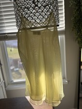 Vintage 97 Gilligan  O'Malley Yellow Chiffon Chemise Sleeveless nightgown large