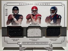2017 PANINI NATIONAL TREASURES PATRICK MAHOMES ROOKIE GEAR TRIO MATERIALS RC /99