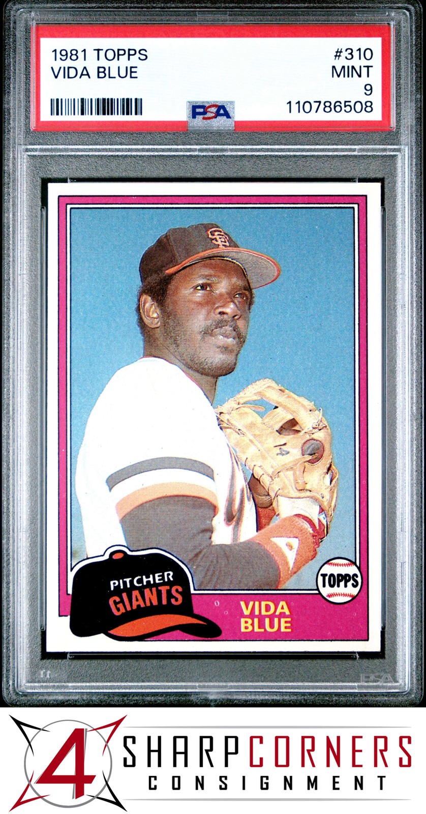 1981 TOPPS #310 VIDA BLUE GIANTS PSA 9