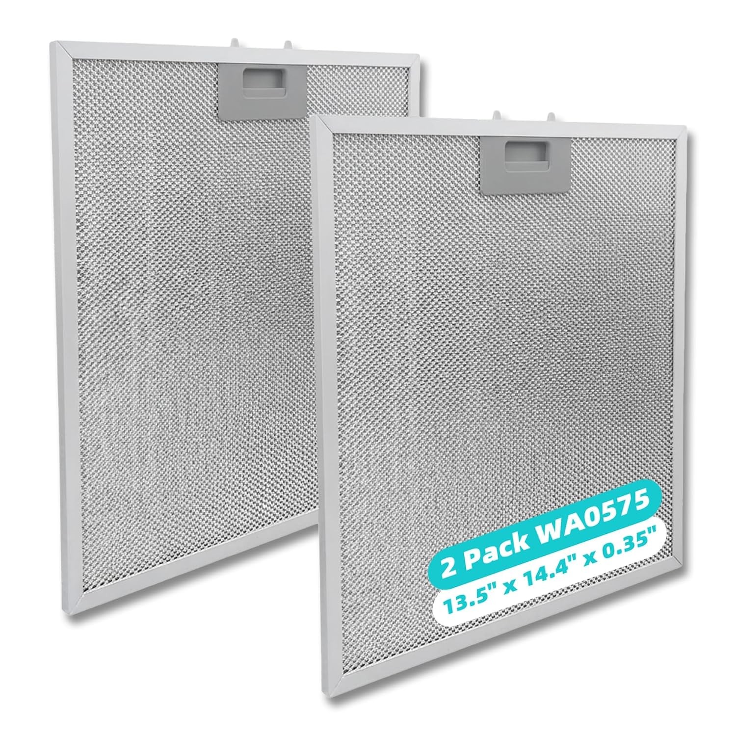WA0575 5 Layer Aluminum Mesh Range Hood Filters 13.5 x 14.4 2 Pack Aluminum