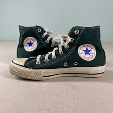 Vintage Converse Shoes Mens 5 Chuck Taylor High Top Dark Green Made in USA 80s
