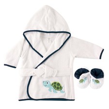 Luvable Friends Unisex Baby Cotton Terry Bathrobe, Turtle, One Size, Turtle
