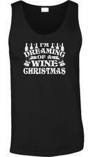 Dreaming of a Wine Christmas Holiday Humor Funny Drinking Drunk Joke Mens Tank
