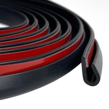 Rubber Edge Trim Black, U Channel Rubber Seal Strip with Self-Adhesive Tape, ...