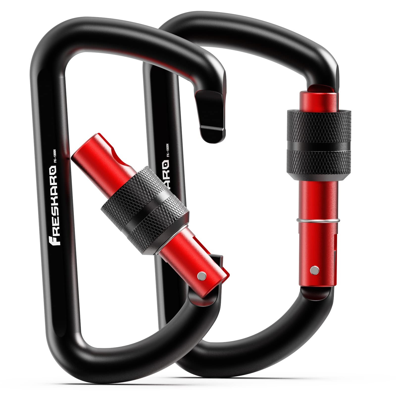 3inch Locking Carabiner Clips Weight Rating 1224kg Screw gate Aluminum