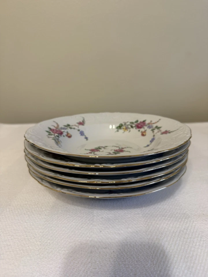 Juego de 6 cuencos de sopa redondos Royal Kent Collection Polonia ROSA BÁVARA China 8" Foto 4 de 4