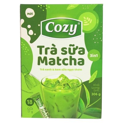 Cozy Matcha Milk Tea 3in1 306g Tra Sua Matcha Milchtee instant