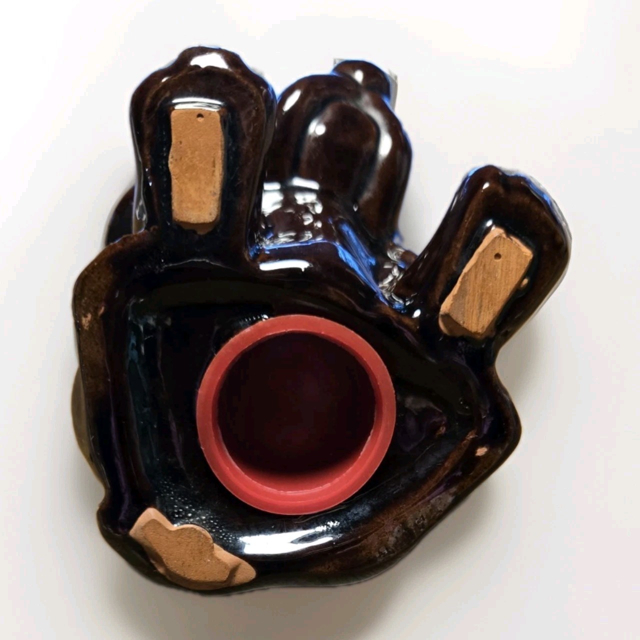 Bassett Hound Cancuck Pottery Drip Glaze Coin Bank Souvenir Ft Frances CA Vtg 