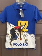 NWT POLO RALPH LAUREN BLUE SKI 92 KIDS SMALL SHORT SLEEVE POLO SHIRT 8 Preppy