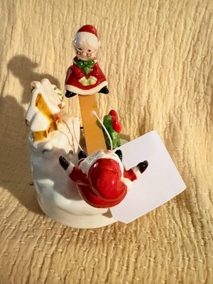 Ebeling & Reuss Christmas Music Box Santa & Mrs. Claus Teeter Totter