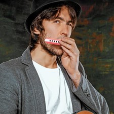 1Set Resin 20 Tones Blues Harmonica 10 Holes ABS Harmonica with Storage Box