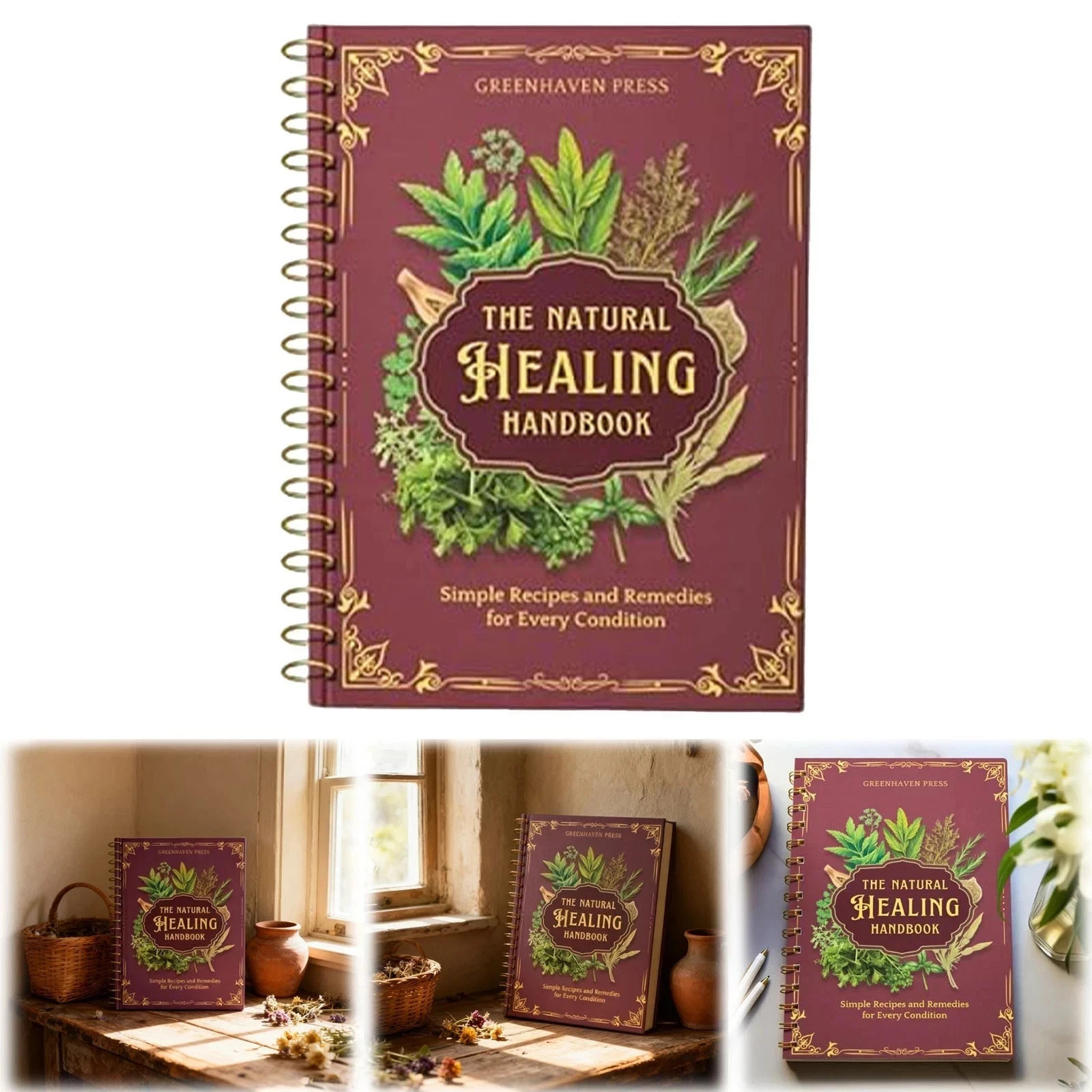 The Natural Healing Handbook | Spiral-Bound Herbal Remedies Guide ...