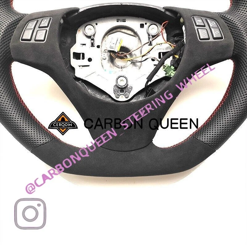 Volante CUERO COMPLETO PARA BMW E90E92E82E87m con RAYA ROJA CON BOTONES Foto 4 de 4