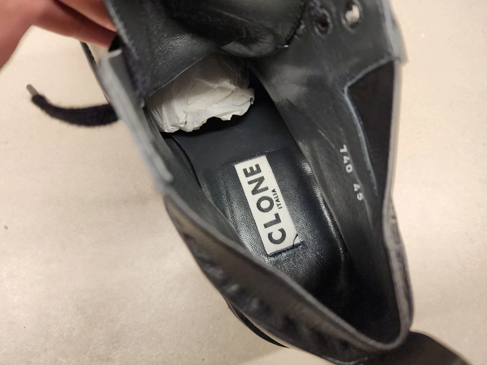 CLONE Italy Men's  Leather Boots size 45 Patent Leather 1999 Vibram Sole NOS - Image 4 of 4