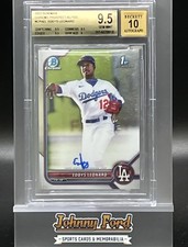 Eddys Leonard 2022 Bowman Chrome 1st Auto #CPA-EL Dodgers BGS 9.5