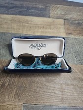 MAUI JIM ITALY MJ-146-19 DGM BROWN CRYSTAL SLEEK OVAL FLEX HINGE SUNGLASSES MINT