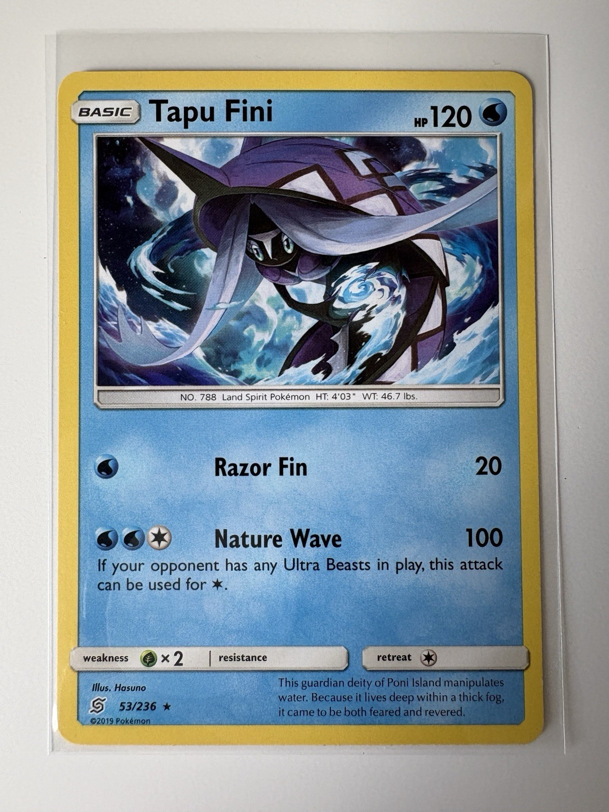 Pokemon TCG Tapu Fini 53/236 Unified Minds Regular Rare LP