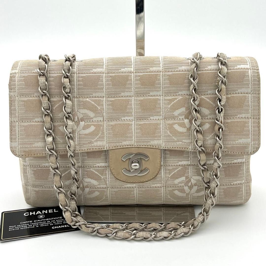 Chanel Beige Leather and Nylon Chain Shoulder Bag SHW
