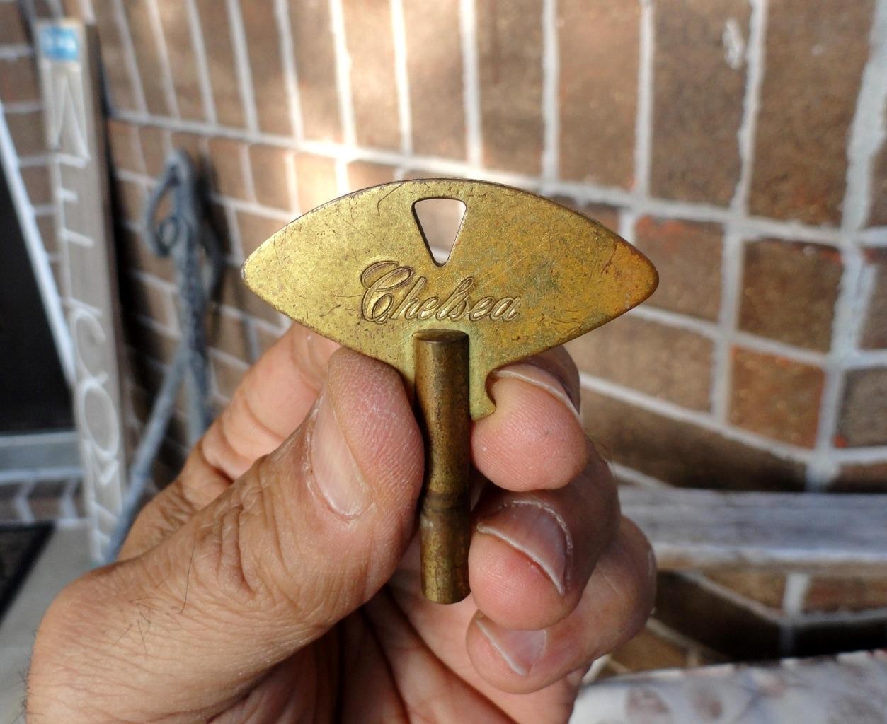 GENUINE vintage CHELSEA CLOCK Ship&rsquo;s Brass Wind Key