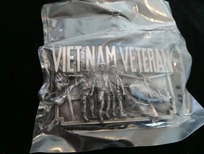 Vintage 1983 Bergamot Brass Works VIETNAM VETERAN Pewter Belt Buckle NEW NOS