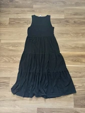 J. Crew Knit Tank Sleeveless Casual Summer Maxi Solid Dress Black Size Medium
