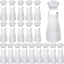 40 Pcs Apron Chef Hat Set Aprons Chef 's Bib Apron Hats Bulk for Normal