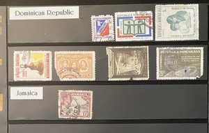 Dominican Republic & Jamaica Vintage Stamp Lot 8 Stamps Carribean Collection