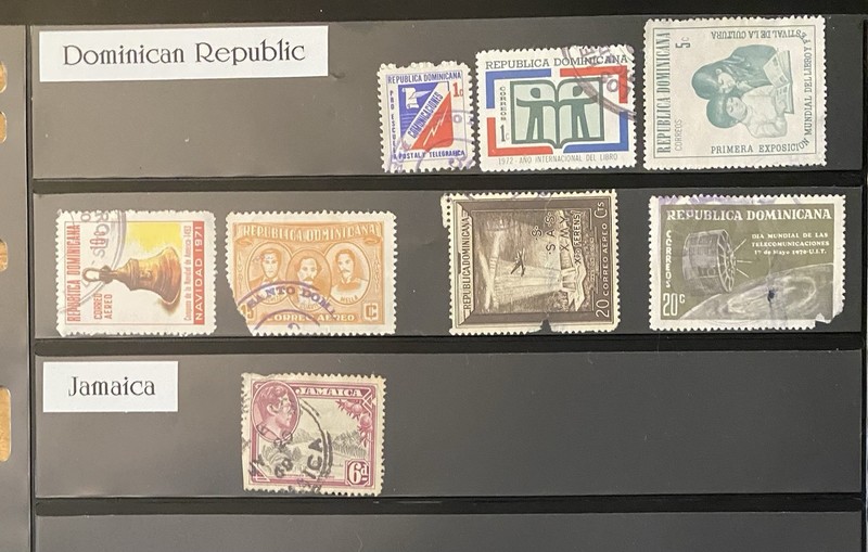 Dominican Republic & Jamaica Vintage Stamp Lot 8 Stamps Carribean Collection