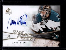 2011-12 SP Authentic Antti Niemi Sign of the Times Auto Autograph #SOT-AN Sharks