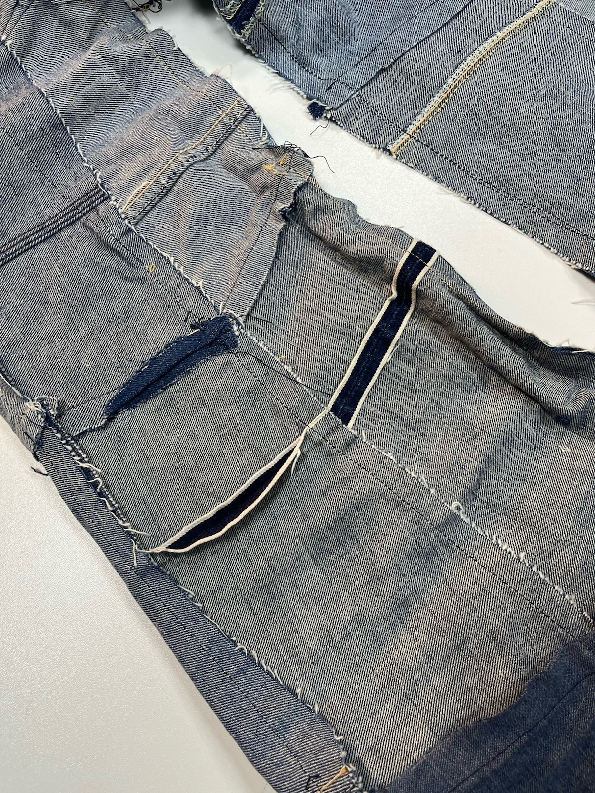 Vintage 60s Patchwork Levis 302 Flared Selvedge H… - image 14