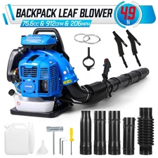 75.6CC 2-Stroke Backpack Leaf Blower Gas Powered - 912CFM 206MPH for Snow Debris