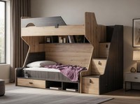 Modernes Etagenbett Mit Regalen Und Stauraum FüR Kinderzimmer