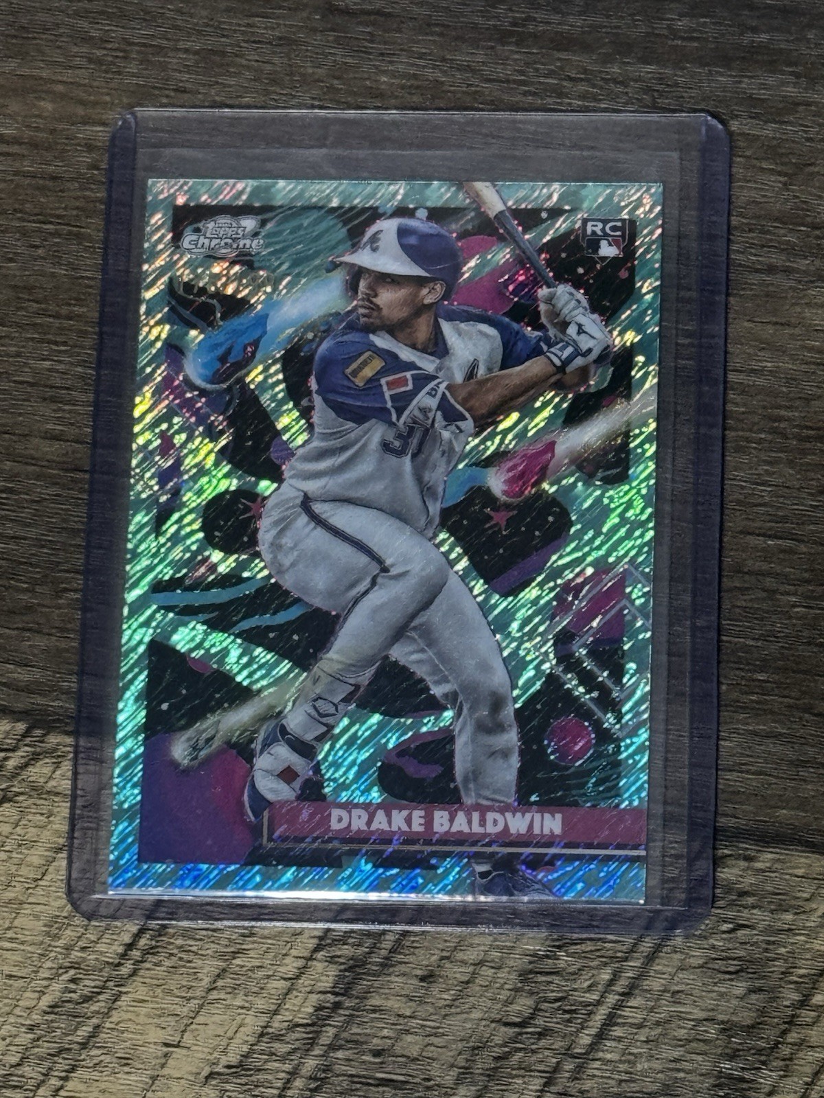 Drake Baldwin 2025 Topps Cosmic Chrome #96 Aqua Equinox Refractor RC /199 Braves