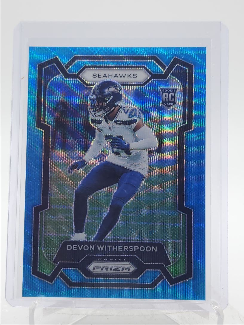 DEVON WITHERSPOON 2023 PANINI PRIZM ROOKIE BLUE WAVE #389 RC /199 Q0234