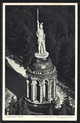 Ansichtskarte Hermanns-Denkmal und Teutoburger Wald aus der Vogelschau 1936 