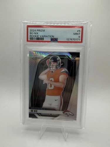 New Listing2024 Panini Prizm - Rookie Variations Bo Nix #5 Silver Prizm (RC) PSA 9