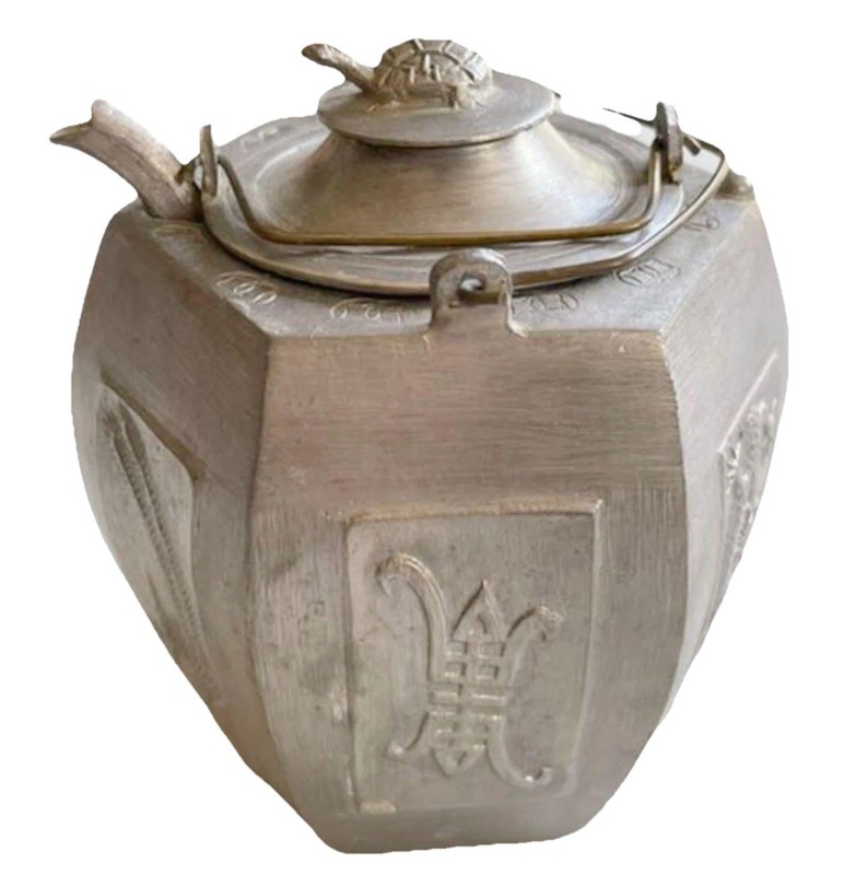Hexagonal dragon and phoenix design Sake warmer Chirori Sake set Made in Chi...