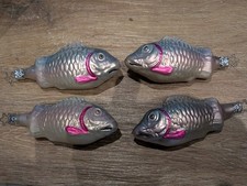 Vintage Christbaumschmuck 4 x  Fische