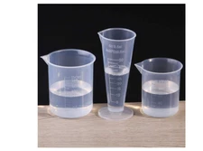 Waziaqoc 3 Pack 100ml/3.4oz Graduated Beaker Measuring Cup Transparent PP Lab