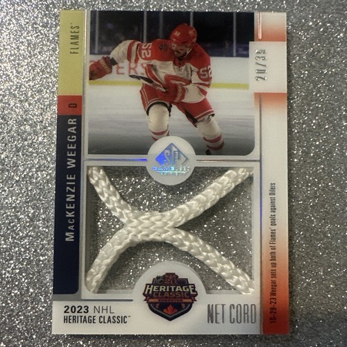 MACKENZIE WEEGAR /35 2024-25 Upper Deck SP Game Used NET CORDS HCN-MW Calgary