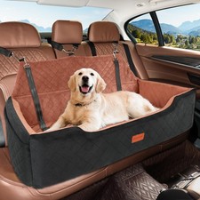 Large Dog Car Seat Under 100 lbs, Washable Dog Car Bed for 2 Medium Dogs, Det...