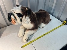 Large Bulldog Plush Stuffed Animal Brown White Dog 24" Fiesta READ