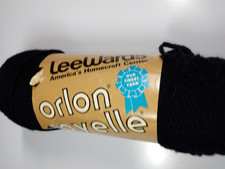 Leewards Orlon Sayelle Worsted Weight Yarn Black 4 Oz 100 Acrylic