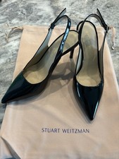 Stuart Weitzman Black Patent SlingBack Pump 75 3 Sz 4