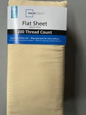 Twin Mainstay Flat Sheet 200 Thread Count Cotton Blend Yellow Custard
