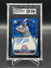 2023 Bowman Draft Wyatt Langford Sapphire Chromer Auto - GM 10 - 023/199