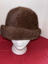Vintage Kangol Angora Fuzzy Cloche Hat - Made in England - Brown