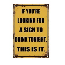 Funny Metal Bar Sign Humorous Wall Decor for Home Bar, Man Cave Garage or Patio