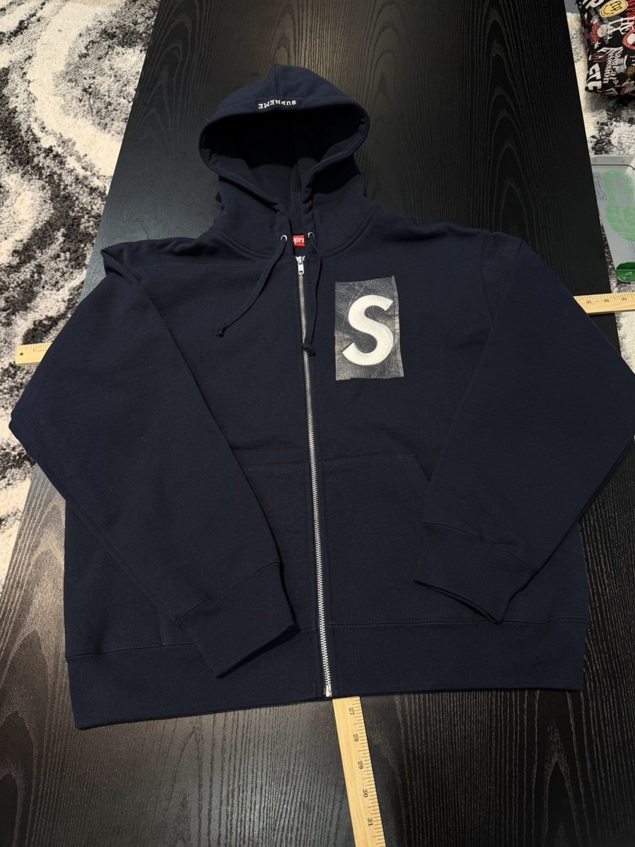 Supreme S Logo Zip Up Hooded Sweatshirt (25FW) Navy Blue Size