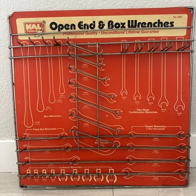 Vintage KAL Tools Hardware Store Display Open & Box Wrench Board 24 X 24 Storage